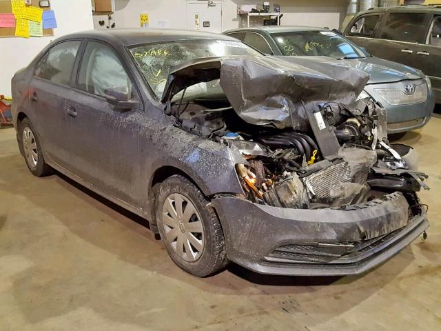 3VW2K7AJ9FM427084 - 2015 VOLKSWAGEN JETTA BASE GRAY photo 1