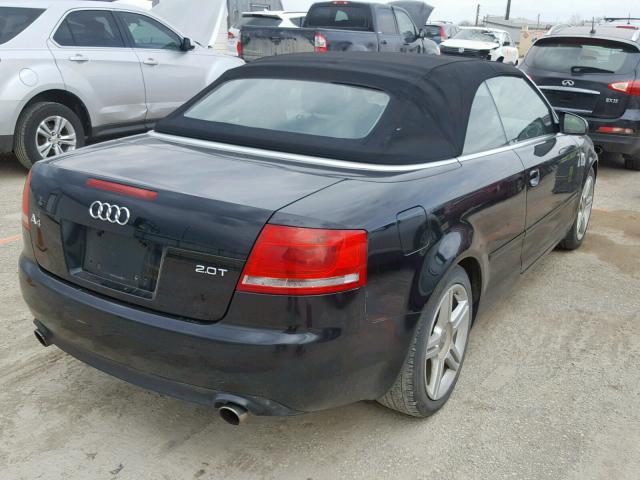 WAUAF48H08K005586 - 2008 AUDI A4 2.0T CA BLACK photo 4