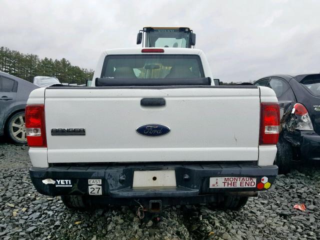 1FTYR10D99PA22620 - 2009 FORD RANGER WHITE photo 6