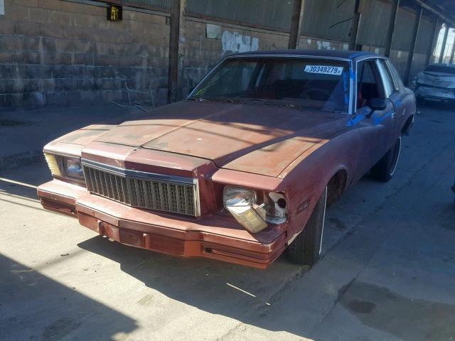 1Z37A8Z431185 - 1978 CHEVROLET MONTE CARL BURGUNDY photo 2