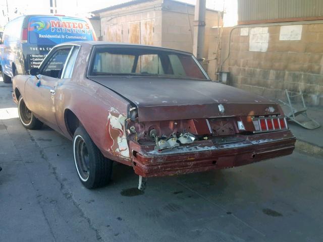 1Z37A8Z431185 - 1978 CHEVROLET MONTE CARL BURGUNDY photo 3