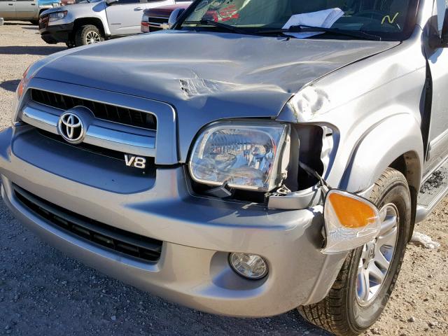 5TDZT38A96S284229 - 2006 TOYOTA SEQUOIA LI SILVER photo 9