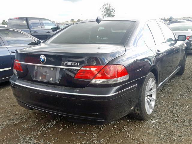 WBAHL83517DT09783 - 2007 BMW 750 I BLACK photo 4