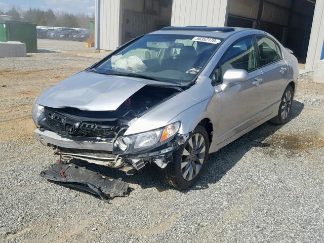 1HGFA16949L002401 - 2009 HONDA CIVIC EXL SILVER photo 2