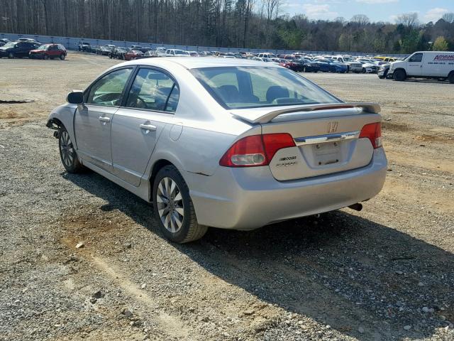 1HGFA16949L002401 - 2009 HONDA CIVIC EXL SILVER photo 3