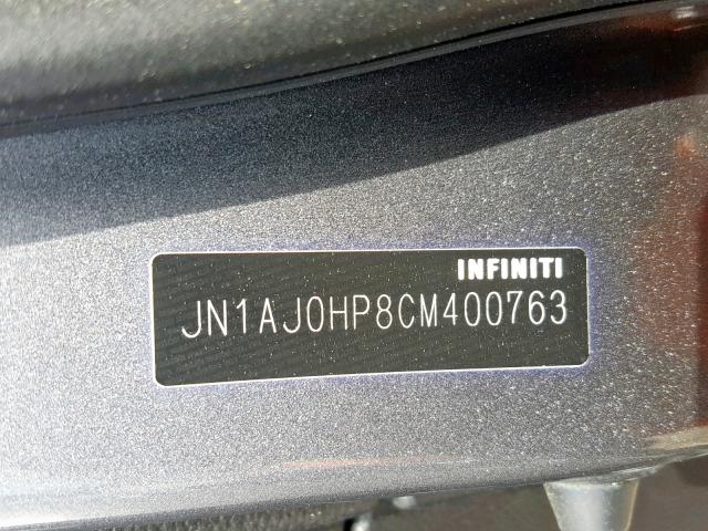 JN1AJ0HP8CM400763 - 2012 INFINITI EX35 BASE GRAY photo 10