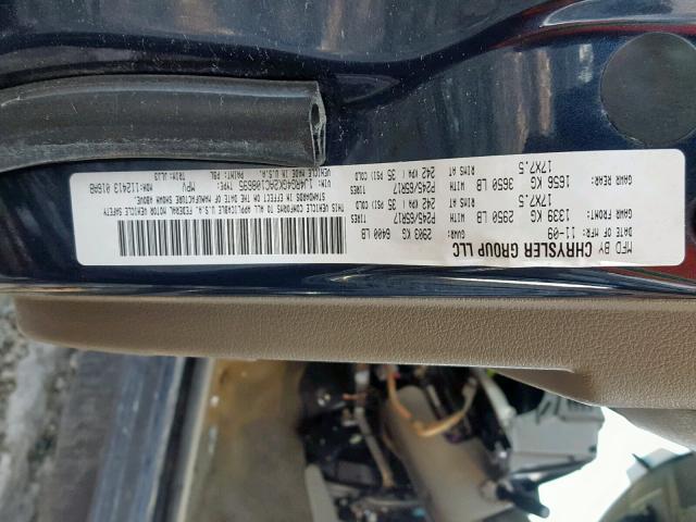 1J4RG4GK2AC108695 - 2010 JEEP COMMANDER BLUE photo 10