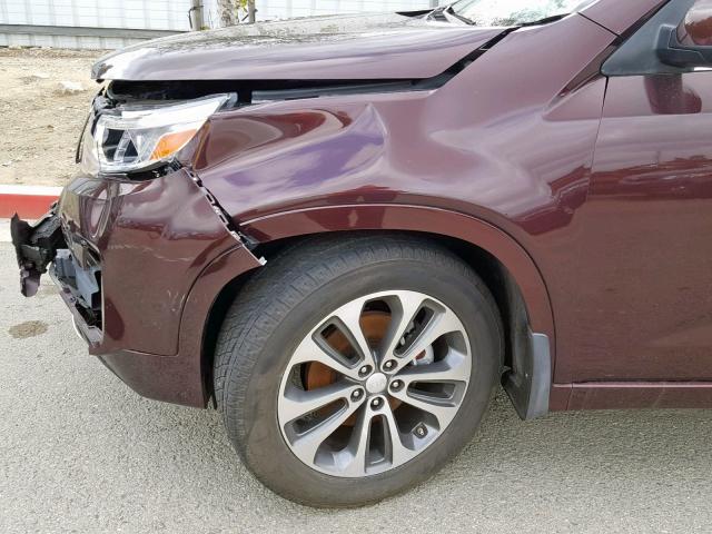 5XYKW4A79EG432257 - 2014 KIA SORENTO SX BURGUNDY photo 9