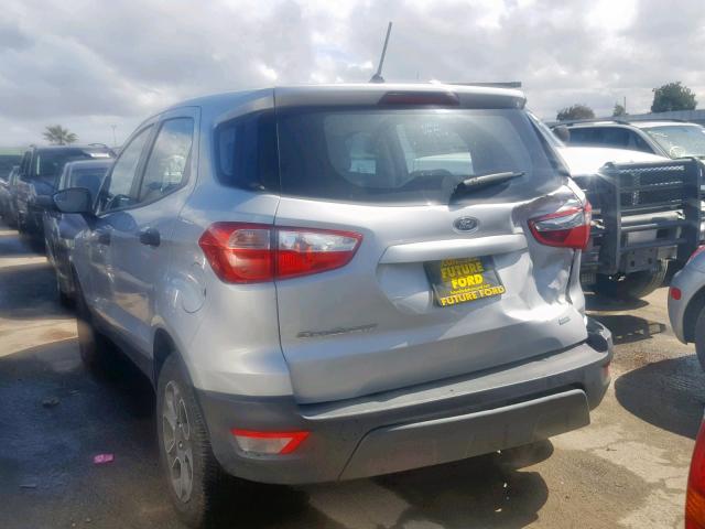 MAJ3P1RE7JC233828 - 2018 FORD ECOSPORT S SILVER photo 3