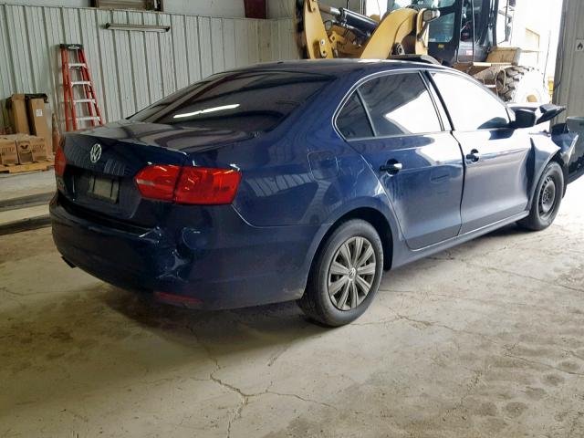 3VW2K7AJ2DM288977 - 2013 VOLKSWAGEN JETTA BASE BLUE photo 4