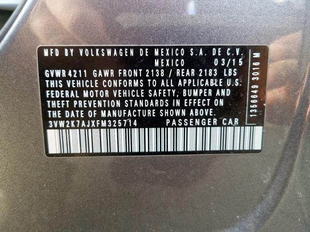 3VW2K7AJXFM325714 - 2015 VOLKSWAGEN JETTA BASE  照片 10