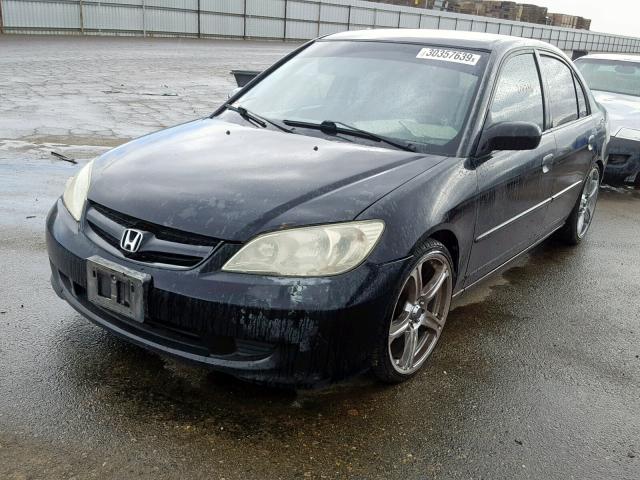 2HGES16475H531524 - 2005 HONDA CIVIC DX BLACK photo 2