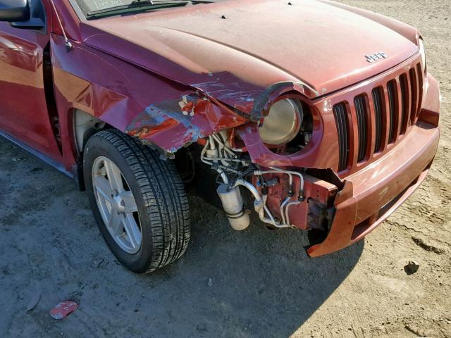 1J8FT47W67D105768 - 2007 JEEP COMPASS RED photo 9