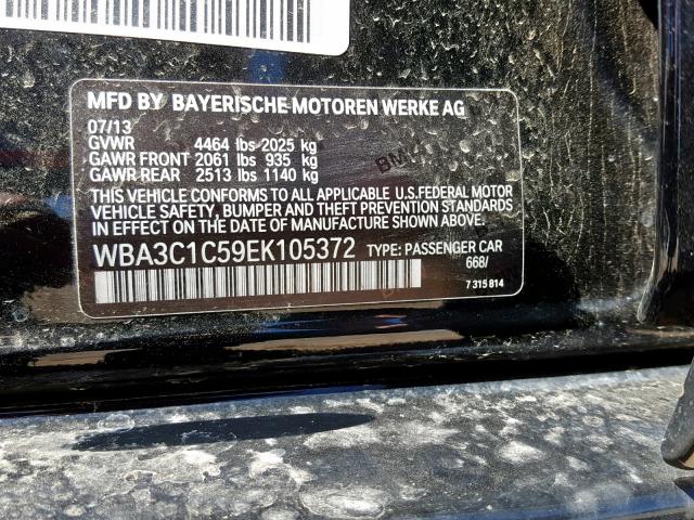 WBA3C1C59EK105372 - 2014 BMW 328 I SULE BLACK photo 10