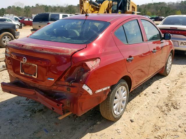 3N1CN7AP8EL856517 - 2014 NISSAN VERSA S RED photo 4