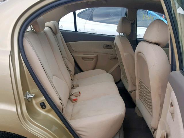 KNADE223096440443 - 2009 KIA RIO BASE GOLD photo 6