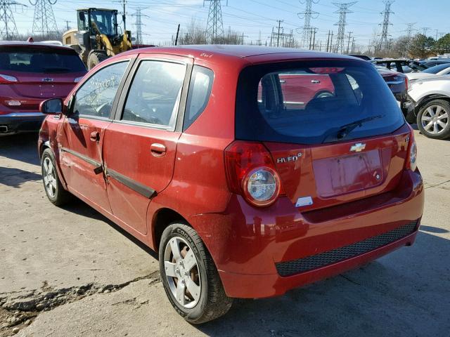 KL1TD6DE8AB052466 - 2010 CHEVROLET AVEO LS RED photo 3
