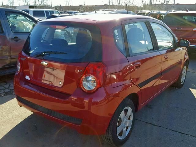 KL1TD6DE8AB052466 - 2010 CHEVROLET AVEO LS RED photo 4