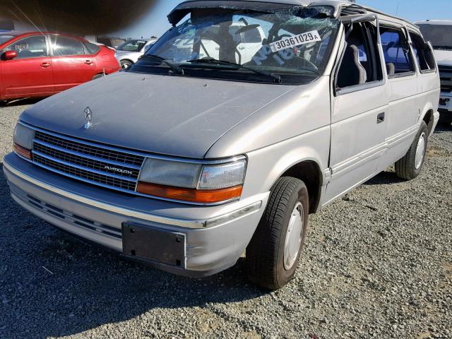 2P4GH2533PR176218 - 1993 PLYMOUTH VOYAGER SILVER photo 2