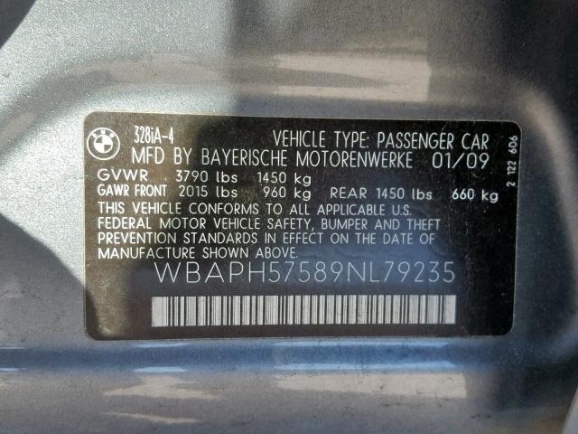 WBAPH57589NL79235 - 2009 BMW 328 I SULE SILVER photo 10