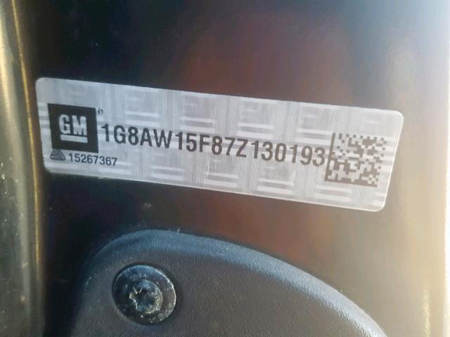 1G8AW15F87Z130193 - 2007 SATURN ION LEVEL BLACK photo 10