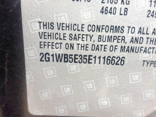 2G1WB5E35E1116626 - 2014 CHEVROLET IMPALA LIM GRAY photo 10