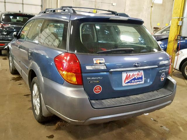 4S4BP61C757386572 - 2005 SUBARU LEGACY OUT BLUE photo 3