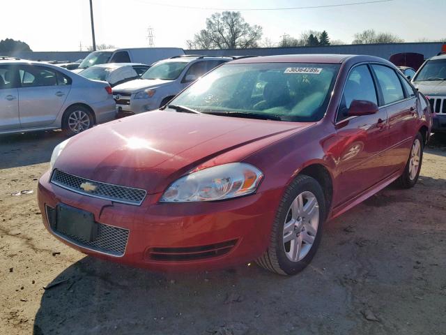 2G1WB5E33E1132789 - 2014 CHEVROLET IMPALA LIM RED photo 2