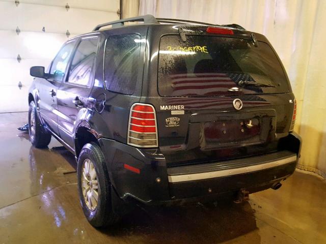 4M2CU56186KJ11367 - 2006 MERCURY MARINER BLACK photo 3