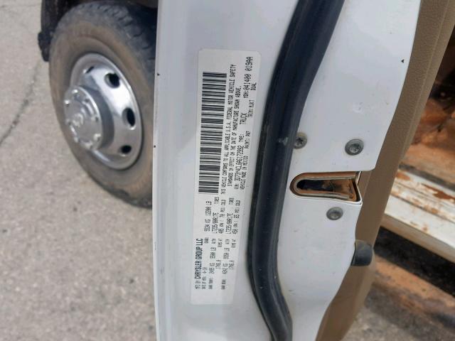 3D73Y4CL6AG172992 - 2010 DODGE RAM 3500 WHITE photo 10