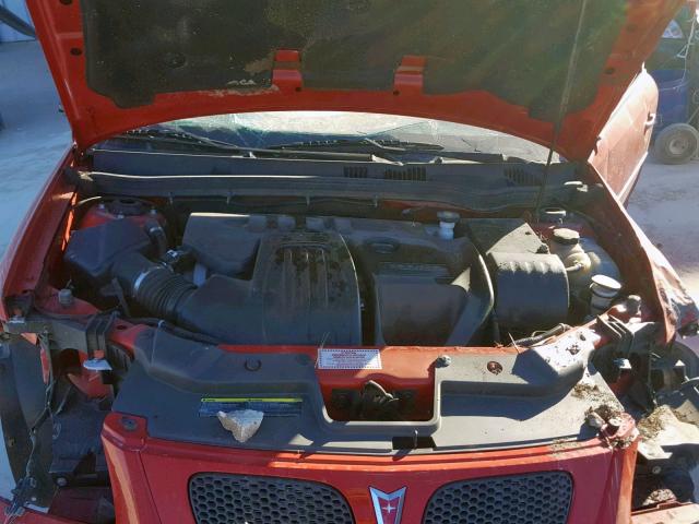 1G2AS18H597176307 - 2009 PONTIAC G5 RED photo 7