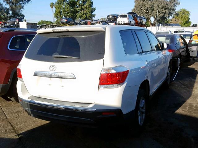 5TDZA3EH0BS012363 - 2011 TOYOTA HIGHLANDER WHITE photo 4