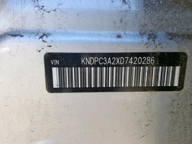 KNDPC3A2XD7420286 - 2013 KIA SPORTAGE E SILVER photo 10