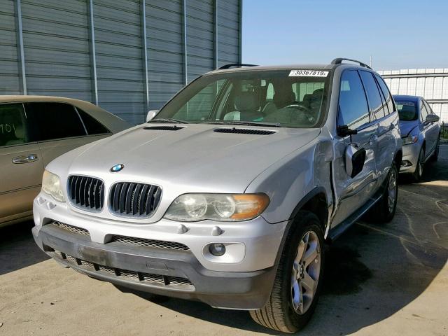 5UXFA13544LU39757 - 2004 BMW X5 3.0I SILVER photo 2