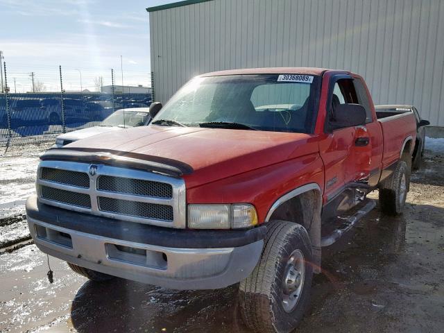 1B7KF23611J520657 - 2001 DODGE RAM 2500 RED photo 2