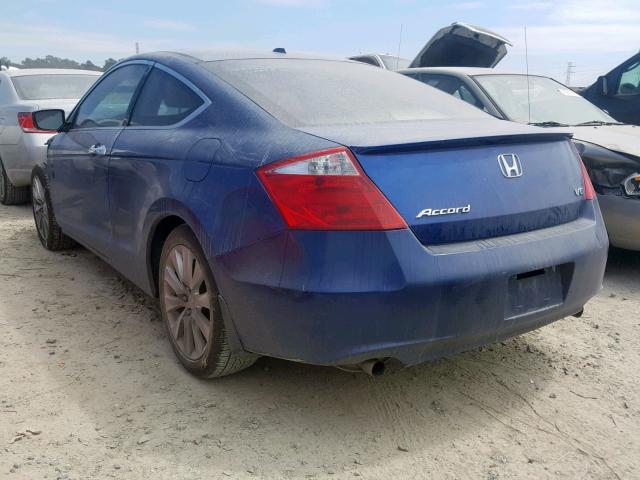 1HGCS21819A001562 - 2009 HONDA ACCORD EXL BLUE photo 3