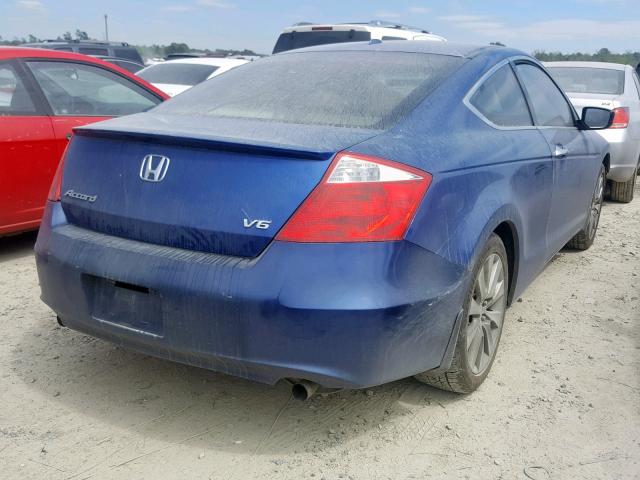 1HGCS21819A001562 - 2009 HONDA ACCORD EXL BLUE photo 4