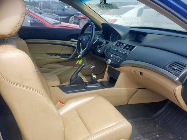 1HGCS21819A001562 - 2009 HONDA ACCORD EXL BLUE photo 5