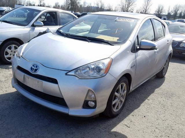 JTDKDTB32D1041963 - 2013 TOYOTA PRIUS C SILVER photo 2