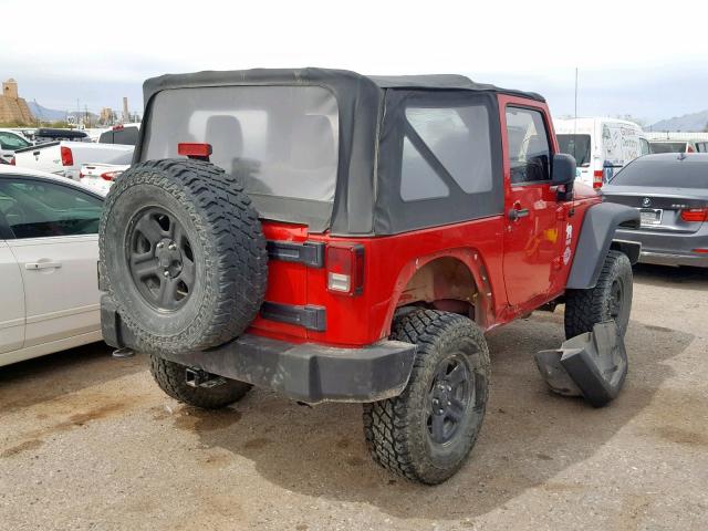 1J4AA2D17BL512785 - 2011 JEEP WRANGLER S RED photo 4