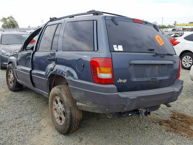 1J4GW48S61C544393 - 2001 JEEP GRAND CHER BLUE photo 3