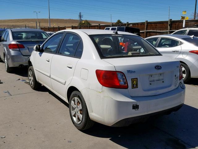 KNADH4A31A6619986 - 2010 KIA RIO LX WHITE photo 3