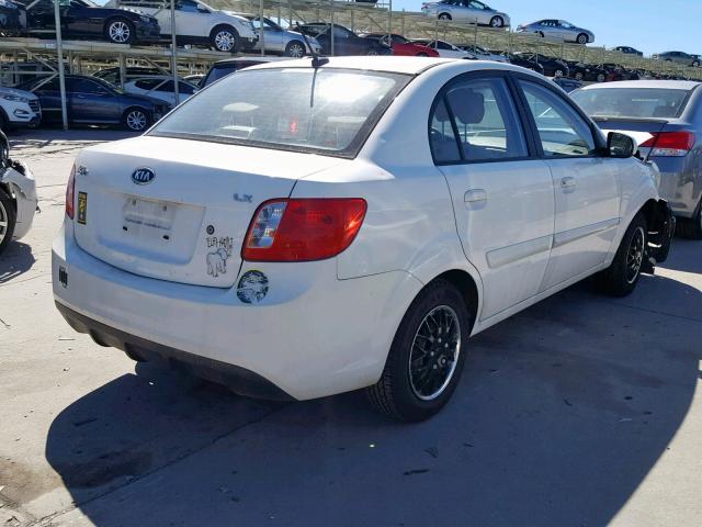 KNADH4A31A6619986 - 2010 KIA RIO LX WHITE photo 4