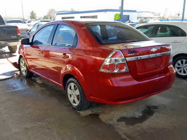 KL1TD56618B124795 - 2008 CHEVROLET AVEO BASE წითელი ფოტო 3