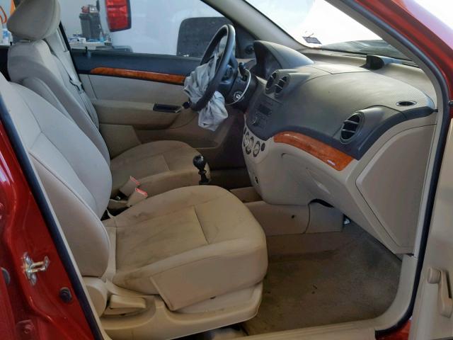 KL1TD56618B124795 - 2008 CHEVROLET AVEO BASE წითელი ფოტო 5