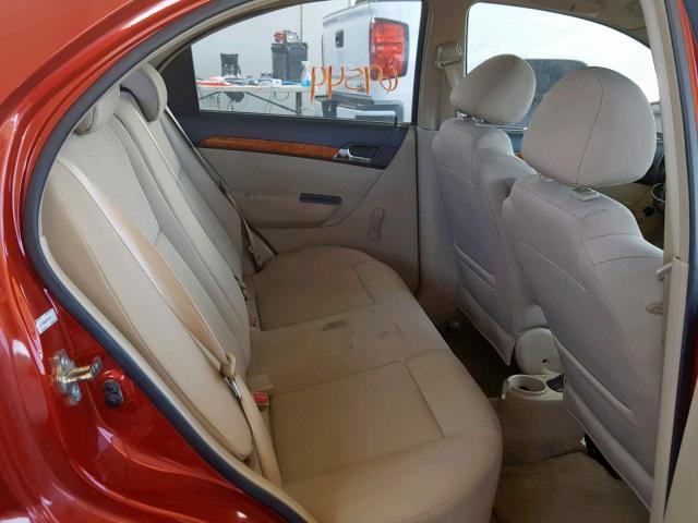 KL1TD56618B124795 - 2008 CHEVROLET AVEO BASE წითელი ფოტო 6