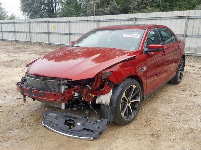 1FAHP2E83EG143389 - 2014 FORD TAURUS SEL RED photo 2