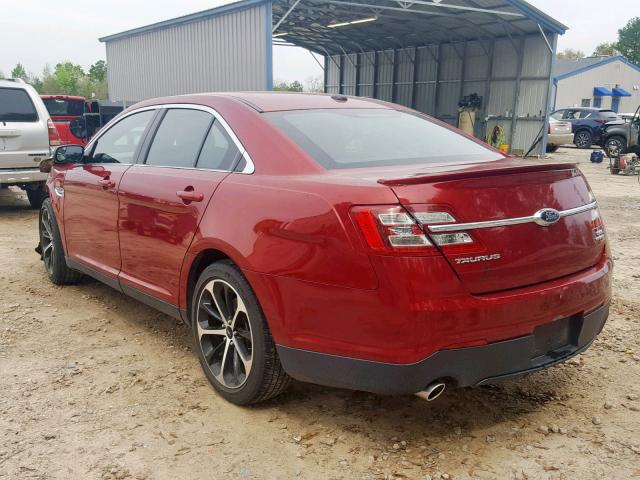 1FAHP2E83EG143389 - 2014 FORD TAURUS SEL RED photo 3