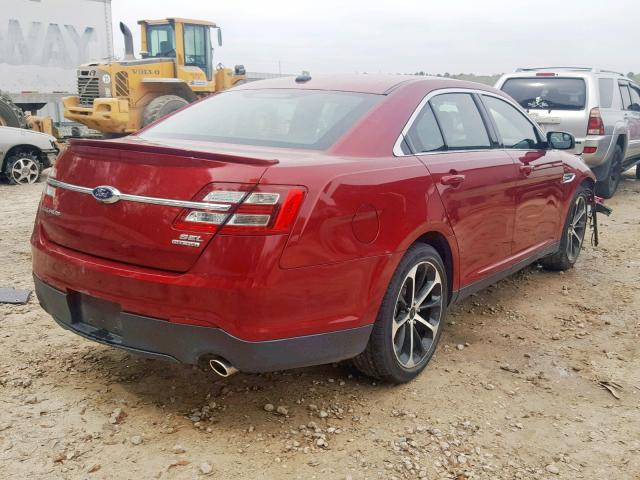 1FAHP2E83EG143389 - 2014 FORD TAURUS SEL RED photo 4