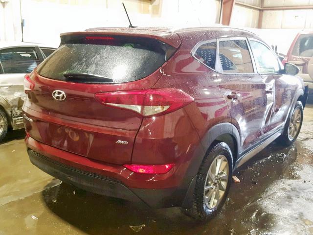 KM8J3CA47HU416965 - 2017 HYUNDAI TUCSON LIM RED photo 4